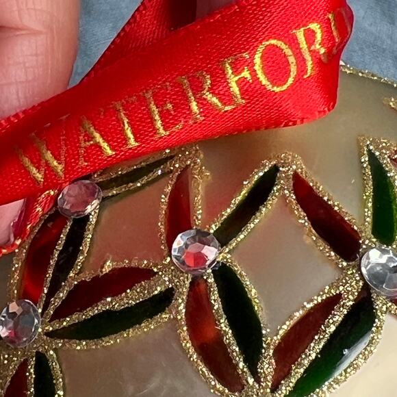 Waterford Holiday Heirlooms Wedge Ball Christmas Ornament 153744 Boxed 4 Inches - Picture 7 of 11